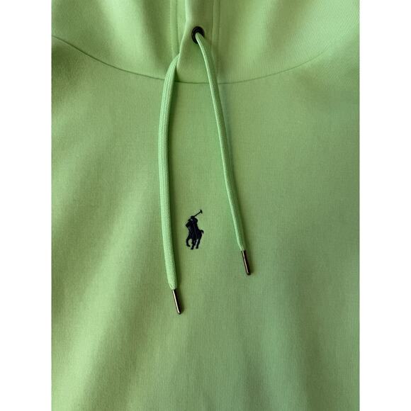 Polo Ralph Lauren Hoodie Size Large Lime Green Center Pony Logo Preppy RARE Y2K - Picture 2 of 8